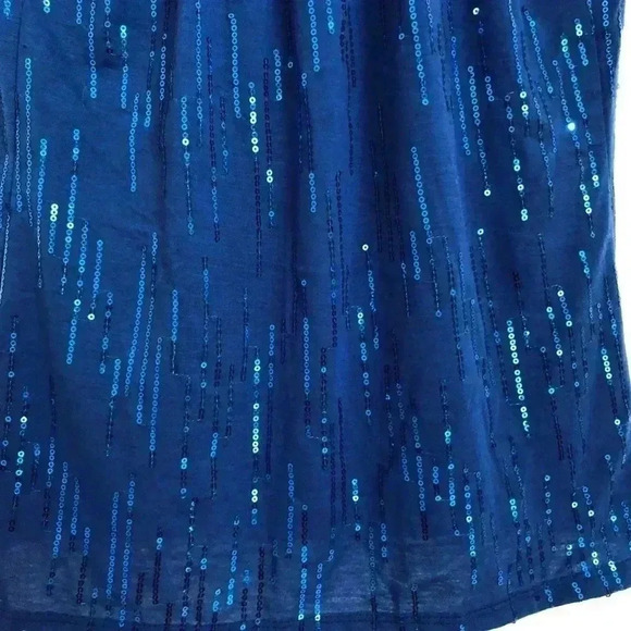 Carol Rose Blue Sleeveless Sequin Top  Size Small - Picture 9 of 11